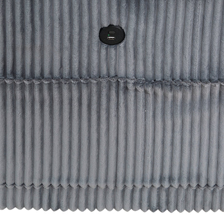 Walterboro Dark Gray Corduroy Sofa by Homelegance at Eve Furniture