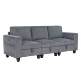 Walterboro Dark Gray Corduroy Sofa by Homelegance at Eve Furniture