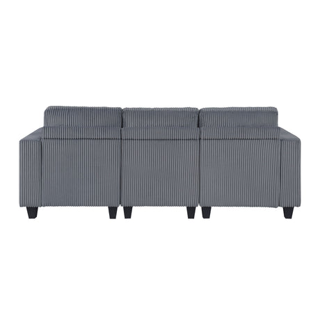 Walterboro Dark Gray Corduroy Sofa by Homelegance at Eve Furniture