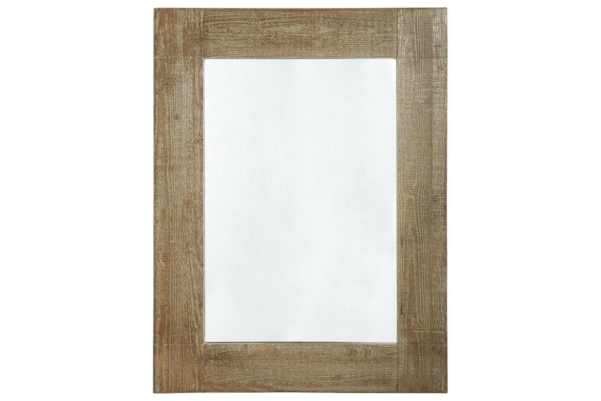 Waltleigh Distressed Brown Accent Mirror by Ashley at Eve Furniture