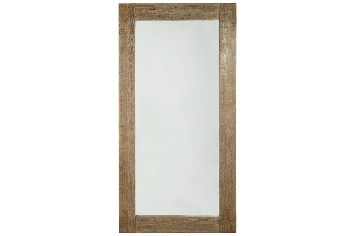 Waltleigh Distressed Brown Floor Mirror by Ashley at Eve Furniture