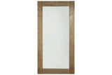 Waltleigh Distressed Brown Floor Mirror by Ashley at Eve Furniture