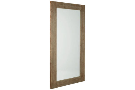 Waltleigh Distressed Brown Floor Mirror by Ashley at Eve Furniture