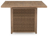 Walton Bridge Driftwood Outdoor Bar Table with Fire Pit by Ashley at Eve Furniture