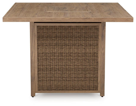 Walton Bridge Driftwood Outdoor Bar Table with Fire Pit by Ashley at Eve Furniture