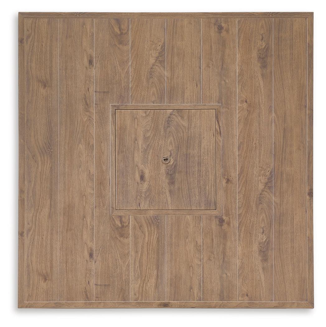 Walton Bridge Driftwood Outdoor Bar Table with Fire Pit by Ashley at Eve Furniture