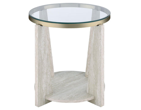 Wanda Round Glass Top End Table by Steve Silver - Eve Furniture