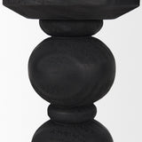 Wanda Matte Black Wood Pillar Candle Holders (Set of 2) by Mercana at Eve Furniture