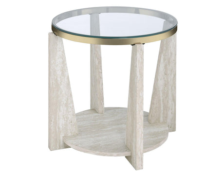 Wanda Round Glass Top End Table by Steve Silver at Eve Furniture