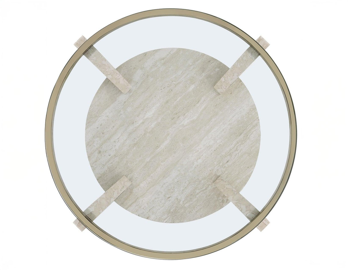 Wanda Round Glass Top End Table by Steve Silver at Eve Furniture