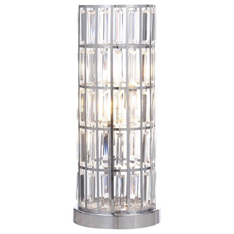 Wanda Silver 20-inch Crystal Shade Bedside Table Lamp by Coaster at Eve Furniture