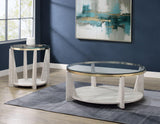 Wanda Round Glass Top End Table by Steve Silver at Eve Furniture