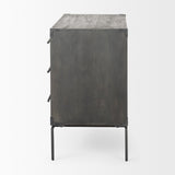 Ward 34L x 18W Brown Wood and Iron 3 Drawer Accent Cabinet by Mercana at Eve Furniture
