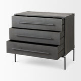 Ward 34L x 18W Brown Wood and Iron 3 Drawer Accent Cabinet by Mercana at Eve Furniture