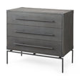 Ward 34L x 18W Brown Wood and Iron 3 Drawer Accent Cabinet by Mercana at Eve Furniture