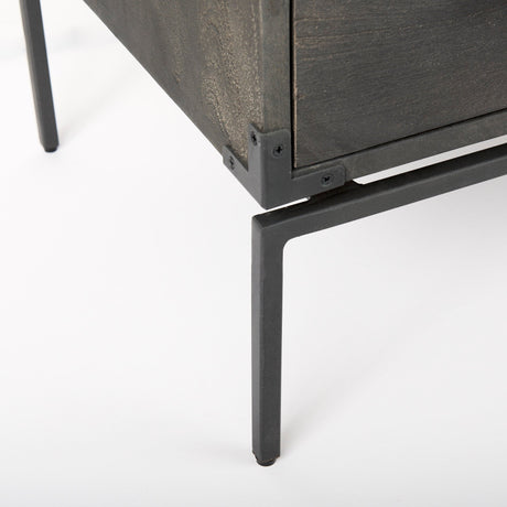 Ward Brown Wood and Iron 3 Drawer Accent Cabinet by Mercana at Eve Furniture