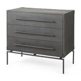 Ward Brown Wood and Iron 3 Drawer Accent Cabinet by Mercana at Eve Furniture