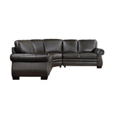 Wareham Dark Brown Leather 3-Piece Sectional by Homelegance at Eve Furniture