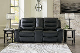 (Special) Warlin Black Power Reclining Loveseat with Console by Ashley at Eve Furniture
