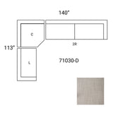 Warner Gray 3 Piece Sofa Set w/Corner Piece by Mercana at Eve Furniture