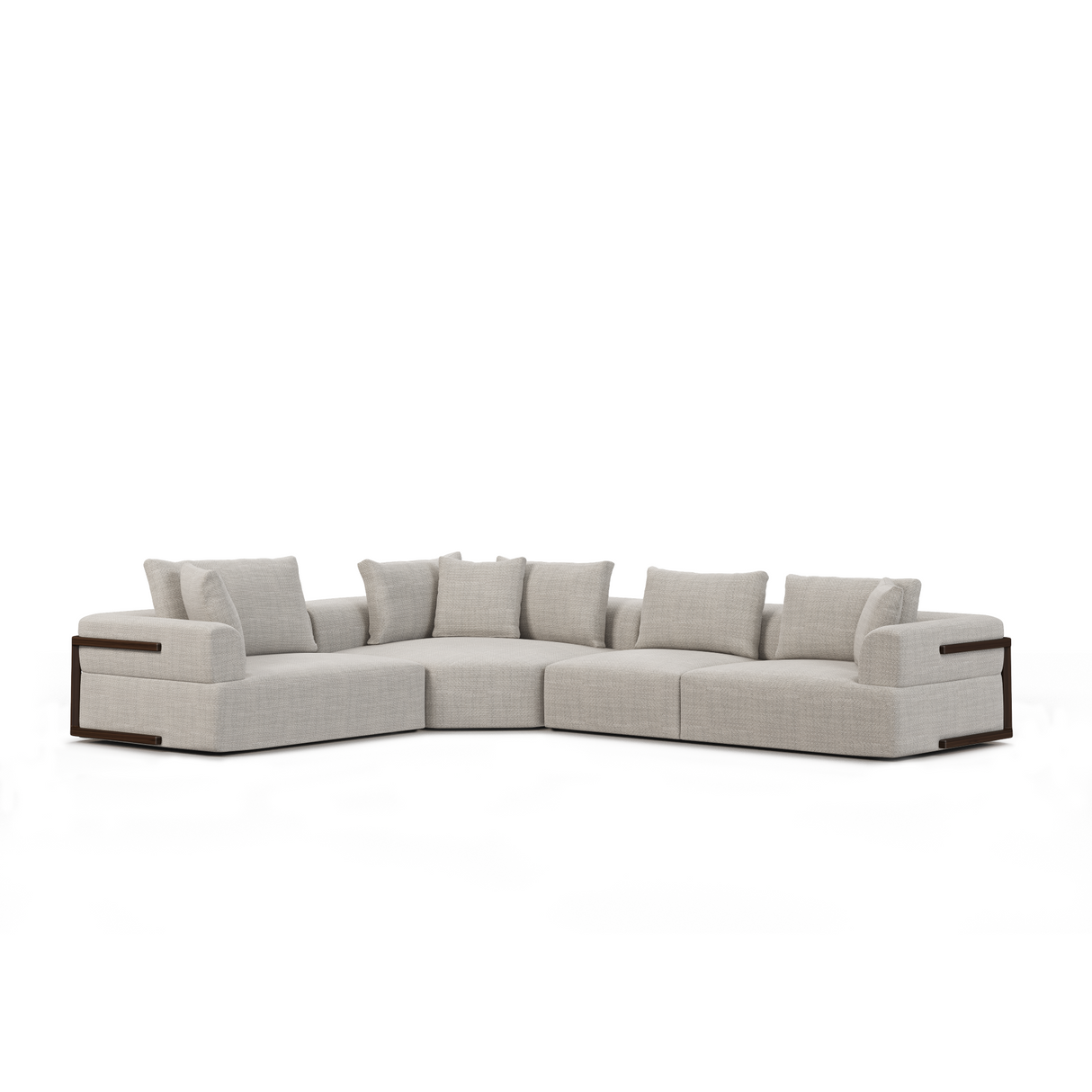 Warner Gray 3 Piece Sofa Set w/Corner Piece by Mercana at Eve Furniture