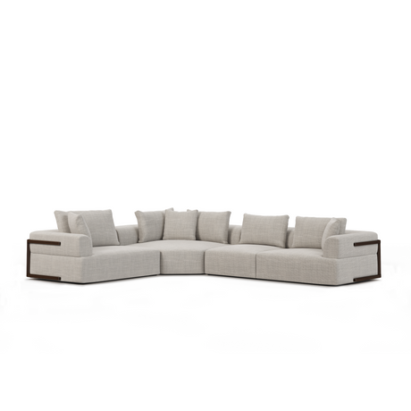 Warner Gray 3 Piece Sofa Set w/Corner Piece by Mercana at Eve Furniture