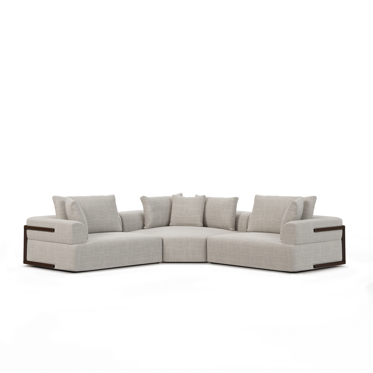 Warner Gray 3 Piece Sofa Set w/Corner Piece by Mercana at Eve Furniture