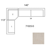 Warner Oatmeal 3 Piece Sofa Set w/Corner Piece by Mercana at Eve Furniture