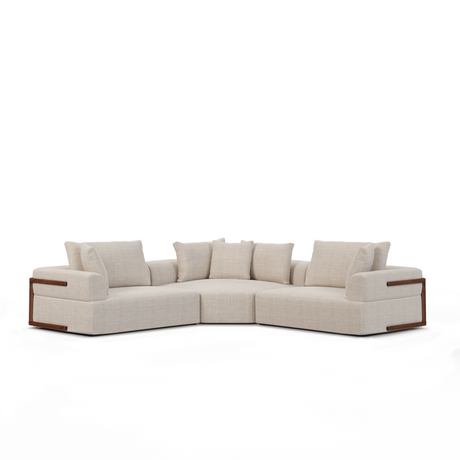 Warner Oatmeal 3 Piece Sofa Set W/Corner Piece by Mercana at Eve Furniture