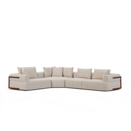 Warner Oatmeal 3 Piece Sofa Set w/Corner Piece by Mercana at Eve Furniture