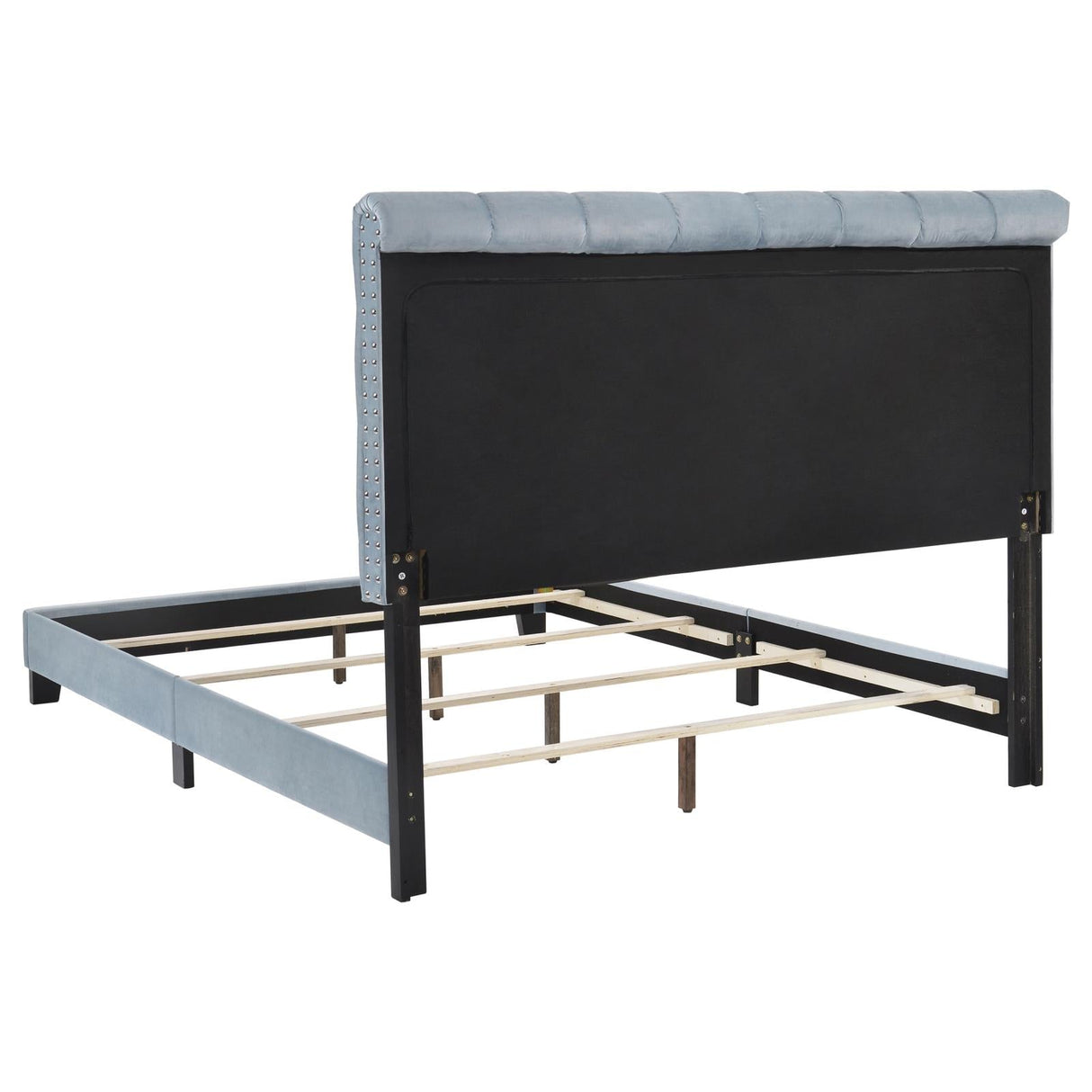 Warner Queen Upholstered Bed Slate Blue