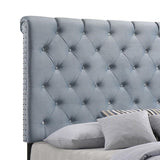 Warner Queen Upholstered Bed Slate Blue