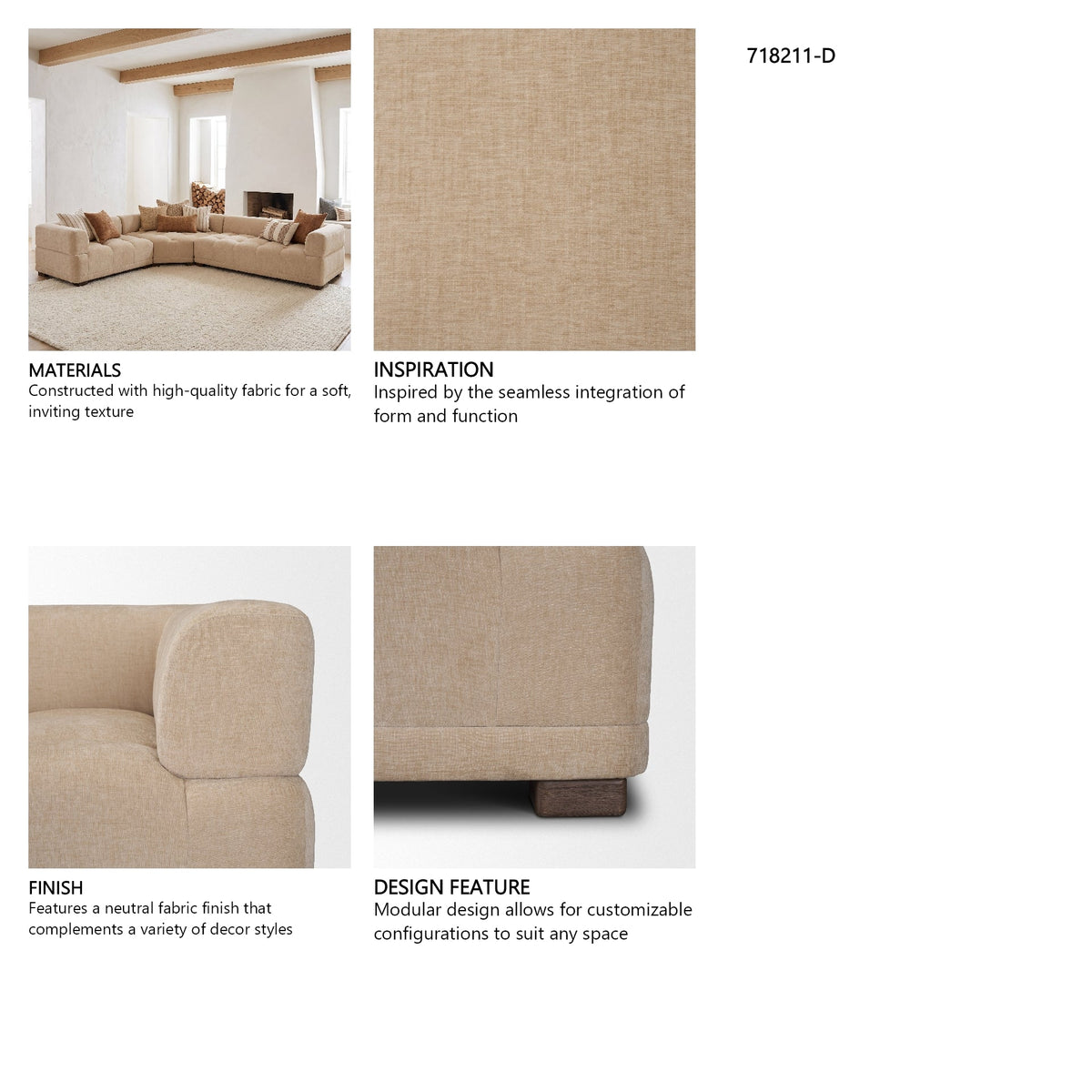 Warner Quilt 3 Piece Sofa Set w/Corner Piece by Mercana at Eve Furniture