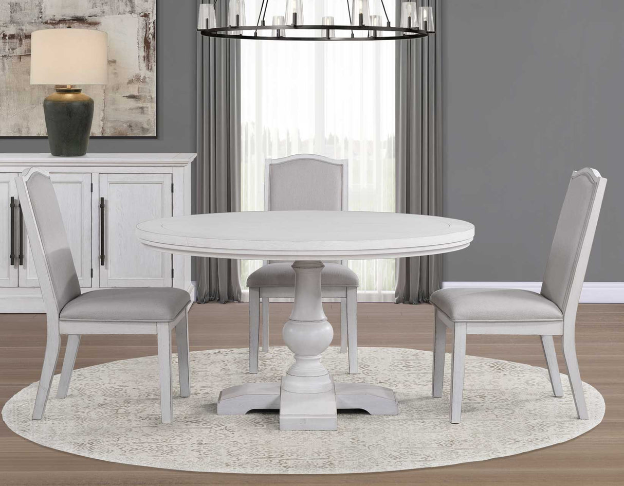 Warren 54″ Round Pedestal Dining Table, White