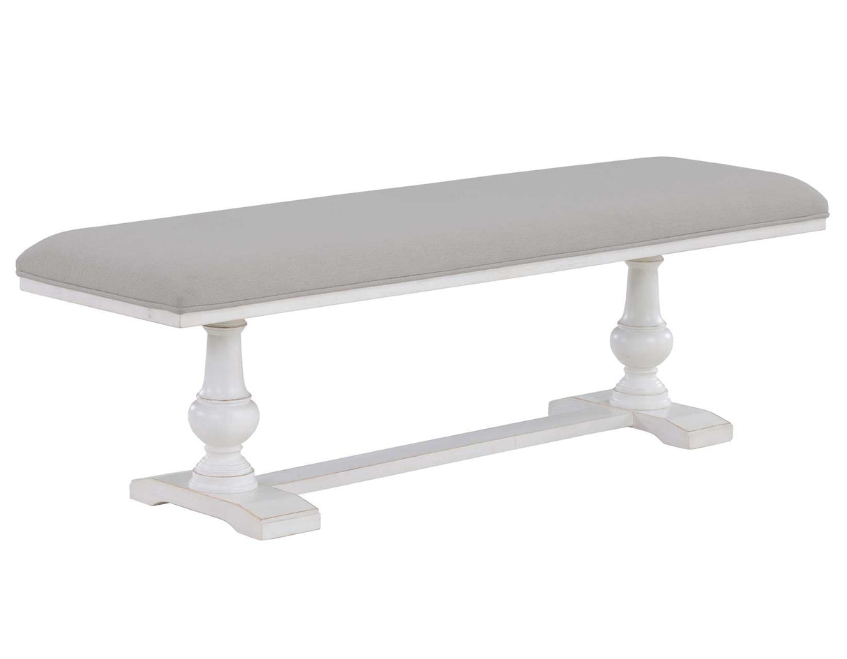 Warren 60″ Upholstered Bench, White