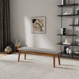 Warren Bench in Ash Grey Fabric by Ashcroft Furniture at Eve Furniture