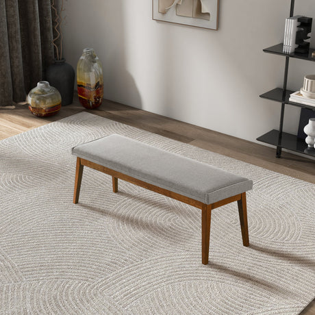 Warren Bench in Ash Grey Fabric by Ashcroft Imports at Eve Furniture