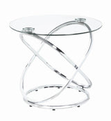 Warren Chrome/Clear 3-Piece Occasional Set by Coaster at Eve Furniture