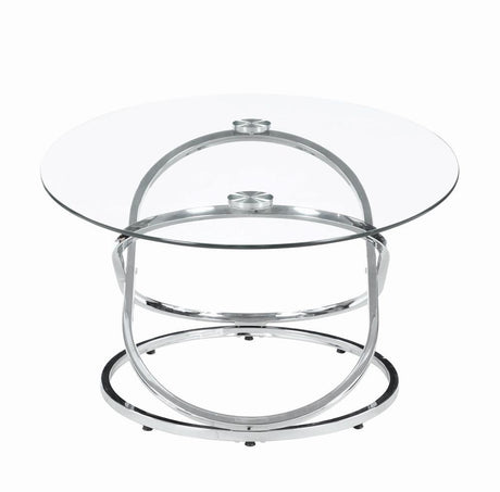 Warren Chrome/Clear 3-Piece Occasional Set by Coaster at Eve Furniture