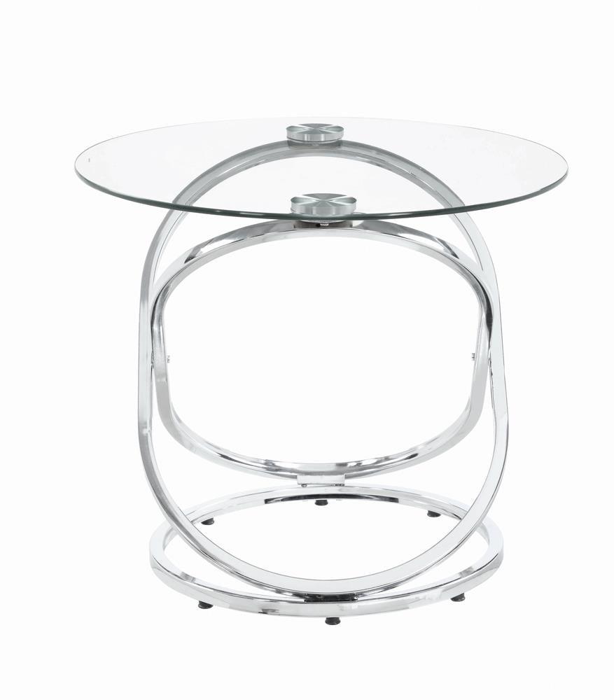 Warren Chrome/Clear 3-Piece Occasional Set by Coaster at Eve Furniture