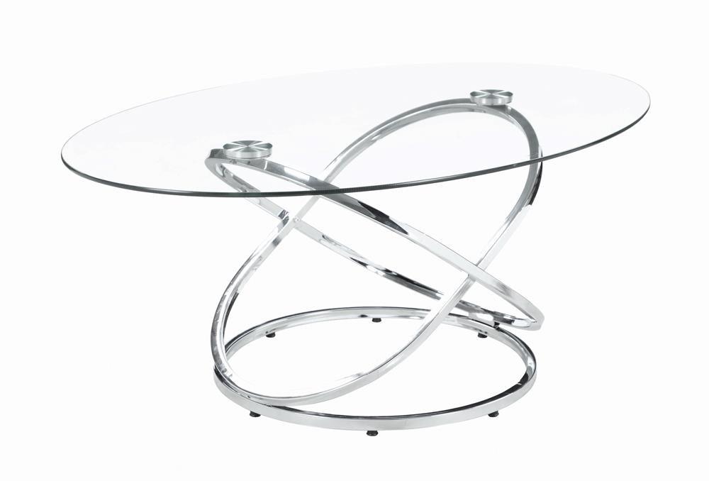 Warren Chrome/Clear 3-Piece Occasional Set by Coaster at Eve Furniture