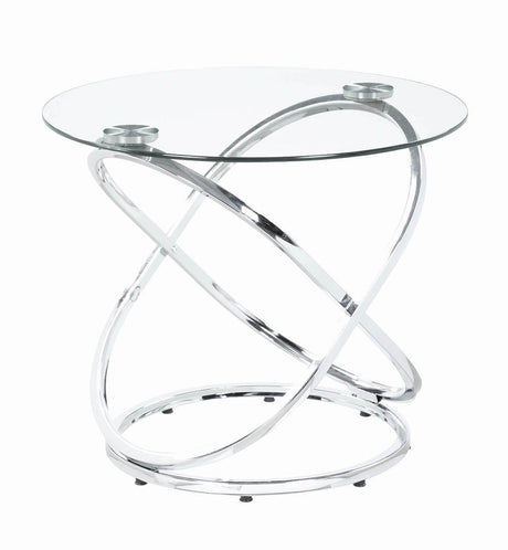 Warren Chrome/Clear 3-Piece Occasional Set by Coaster at Eve Furniture