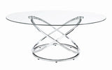Warren Chrome/Clear 3-Piece Occasional Set by Coaster at Eve Furniture