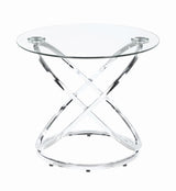 Warren Chrome/Clear 3-Piece Occasional Set by Coaster at Eve Furniture