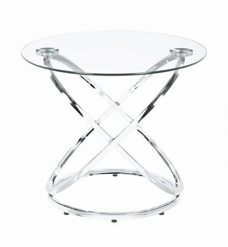 Warren Chrome/Clear 3-Piece Occasional Set by Coaster at Eve Furniture