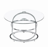 Warren Chrome/Clear 3-Piece Occasional Set by Coaster at Eve Furniture