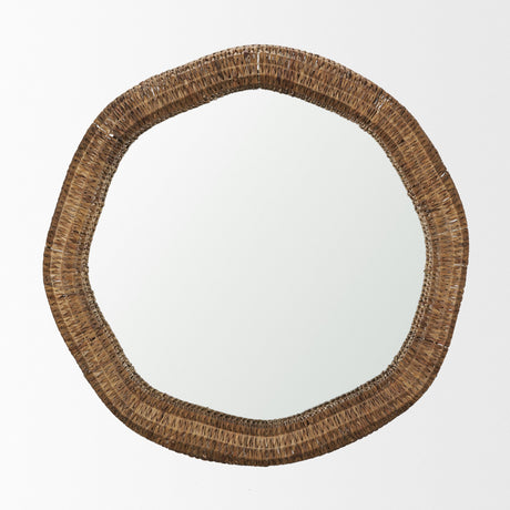 Warrick Woven Water Hyacinth Mirror by Mercana at Eve Furniture