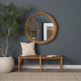 Warrick Woven Water Hyacinth Mirror by Mercana at Eve Furniture