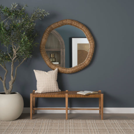 Warrick Woven Water Hyacinth Mirror by Mercana at Eve Furniture