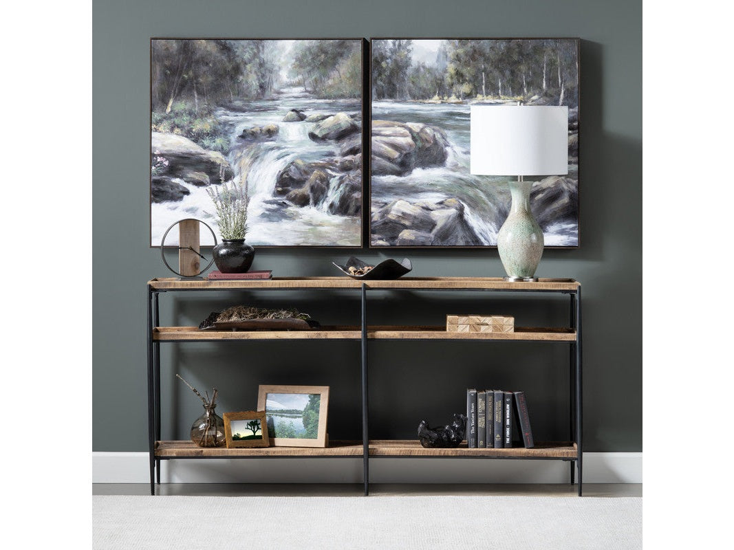 Washburne Brown/Black Console Table by Crestview at Eve Furniture